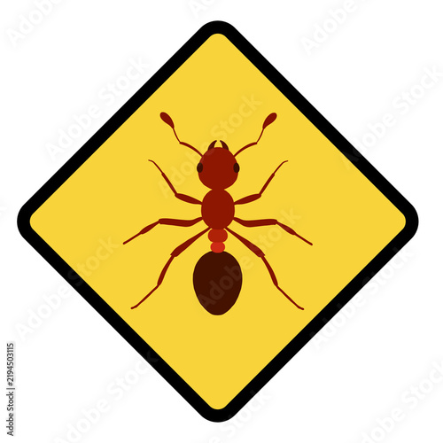Red Imported Fire Ant Warning Sign Icon
