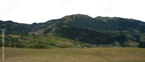 Mountain Slopes and Meadow Landscape for Photo Composites isolated on transparent background. PNG file.