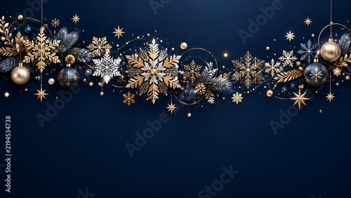 Merry Christmas Golden Silver Holiday Garland