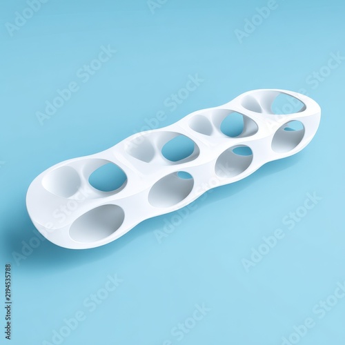 Modern White Egg Tray Design Isolated on Transparent Background