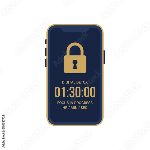 Digital Detox Phone Lock Screen Timer Icon Screen Time Vector