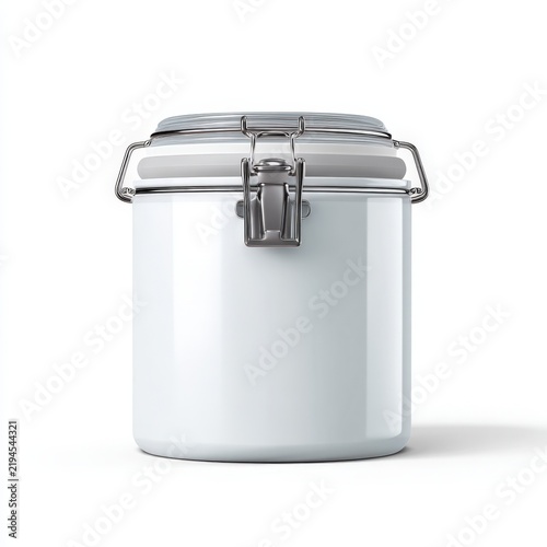 White Airtight Kitchen Storage Canister Isolated on Transparent Background