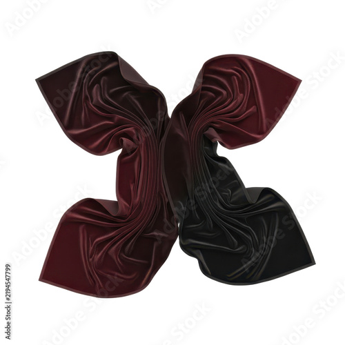 Elegant Flowing Dark Red Silk Fabric Drapes