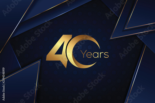 40 Years Anniversary Celebration Luxury Gold and Navy Blue Corporate Background
