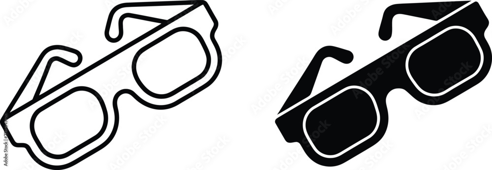 Fototapeta premium Pair of glasses silhouette icon set vector illustration