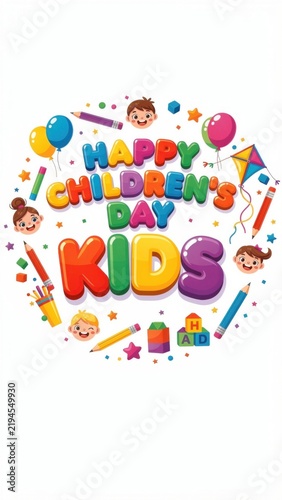 Happy Children's Day colorful kids celebration