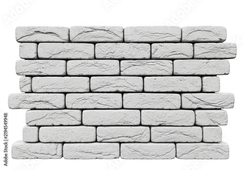 A detailed illustration of a brick wall with staggered stone patterns isolated on transparent background