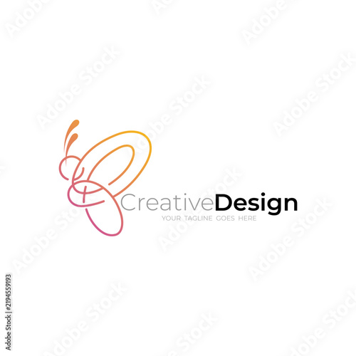 A simple butterfly logo featuring a line-art style, ready for use as a corporate icon.