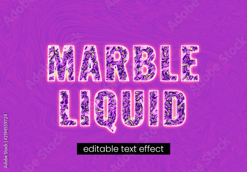 Purple Marble Liquid Texture Editable Text Effect