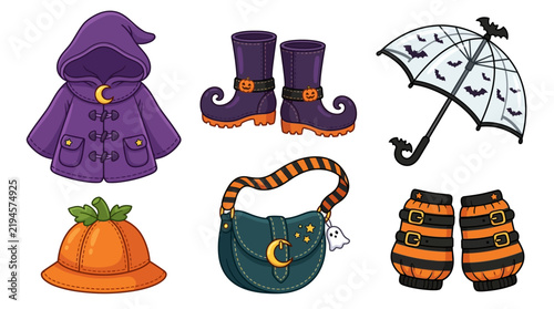 Halloween themed apparel and accessory vector collection