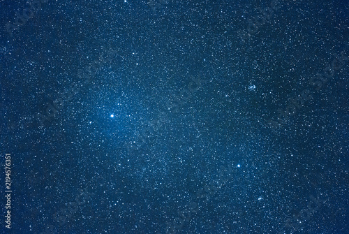 Фотография A dark deep night sky filled with countless faint stars and a few bright distant celestial bodies, showcasing cosmic expanse