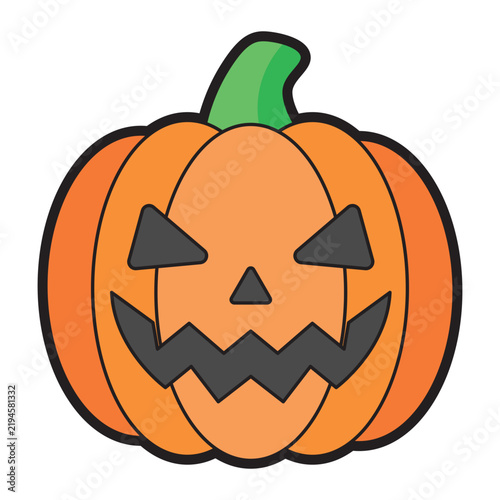 Orange festive jack o'lantern pumpkin cartoon character perfect for halloween designs, invitations, greeting cards, posters, websites, and social media