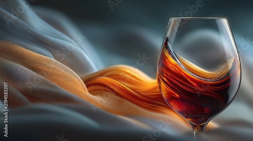 Whiskey glass with golden liquid.