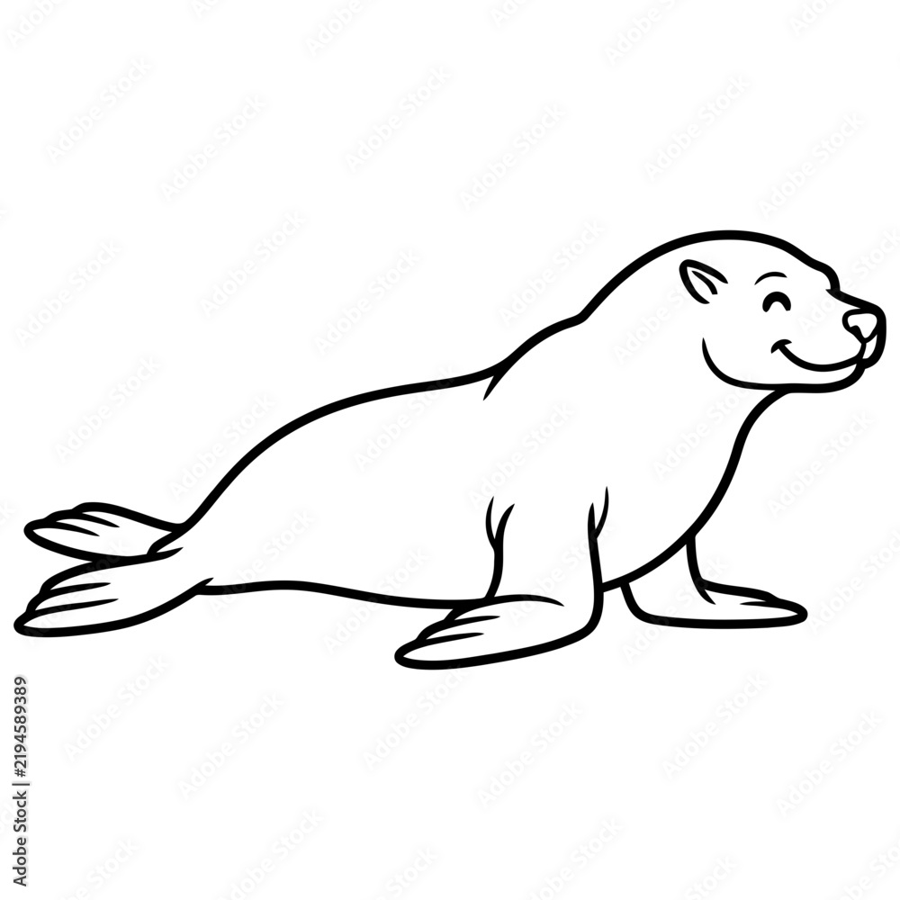 Fototapeta premium Seal Outline Illustration
