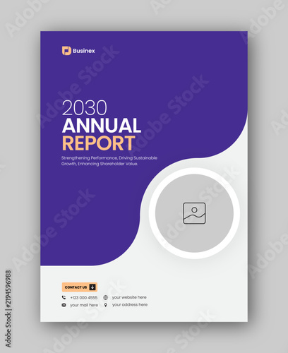Brochure cover or annual report flyer design template for corporate business agency