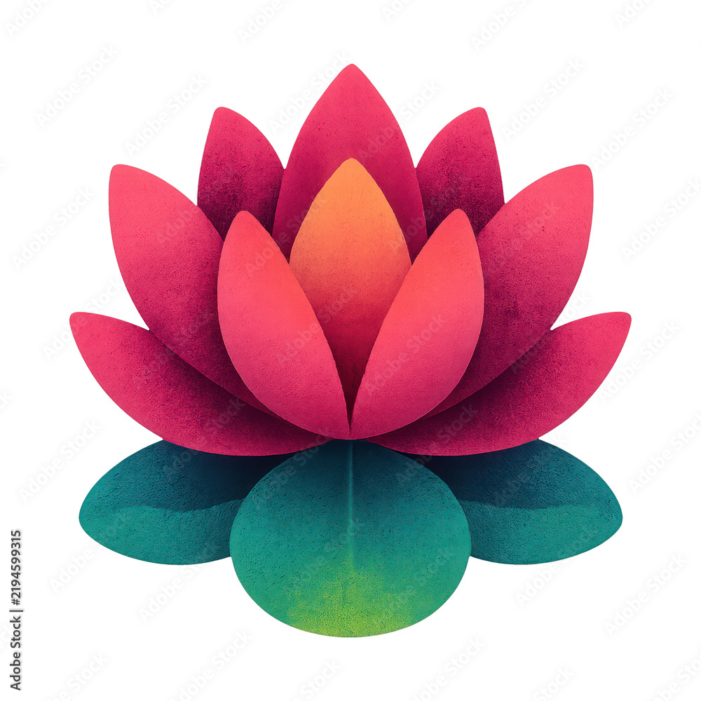 Obraz premium PNG Vibrant lotus flower illustration.