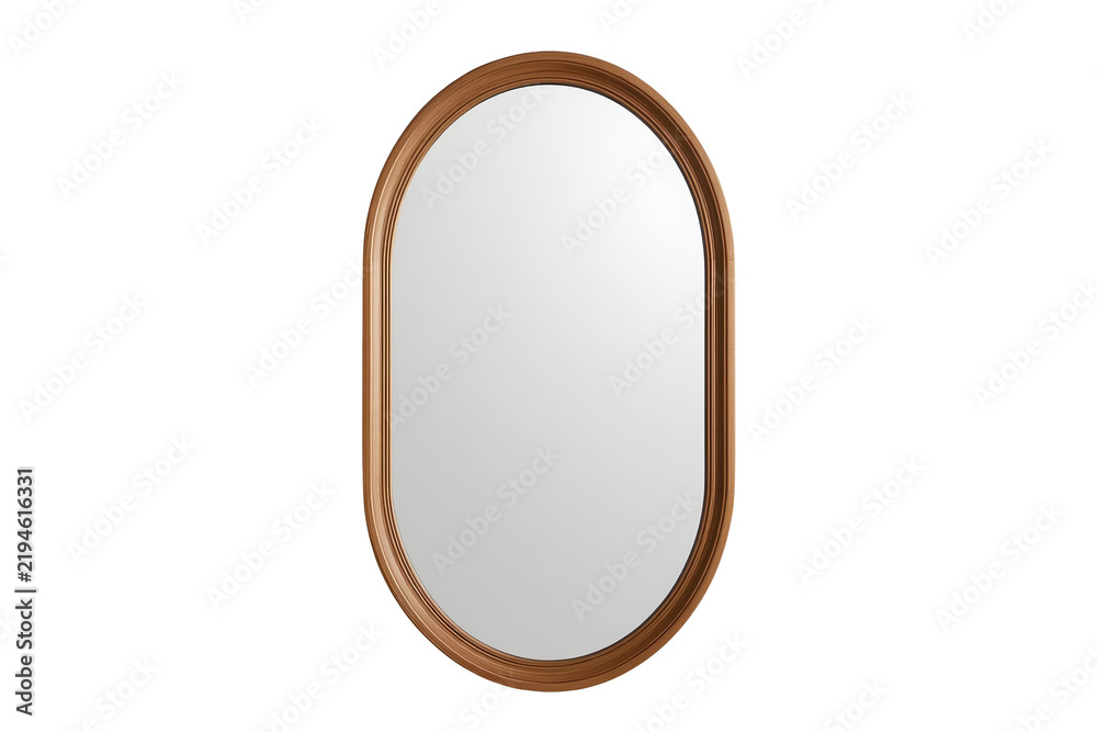 Obraz premium Slim oval wooden mirror frame