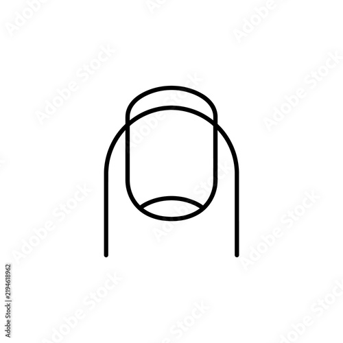 Foto Close up human finger with fingernail outline icon representing personal hygiene health care beauty salon services dermatology treatment and physical anatomy studies