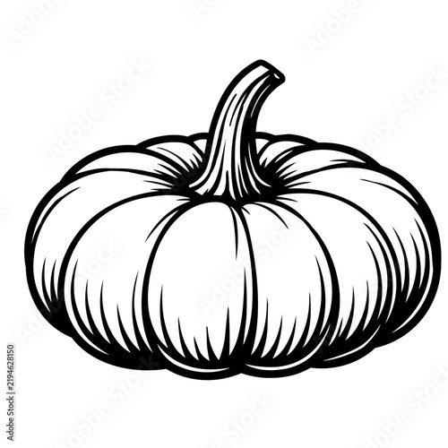 Pumpkin outline icon lineart