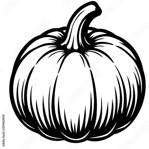 Pumpkin outline icon lineart