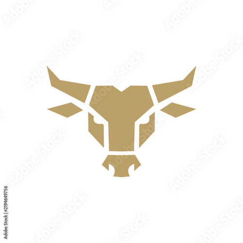 Bull Head elegant simple logo icon vector