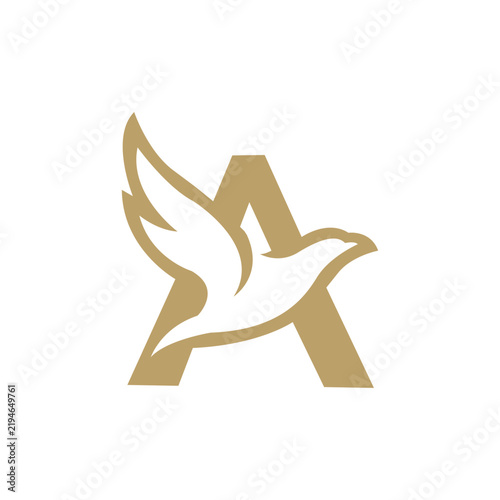 Letter A Bird or eagle Logo Icon vector