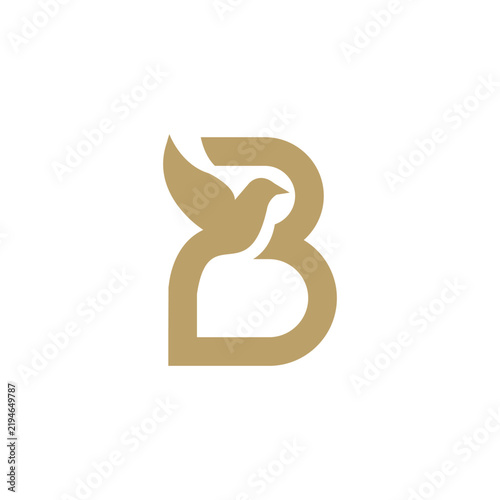 Letter B Colibri Bird or Bird Logo Icon Vector.
