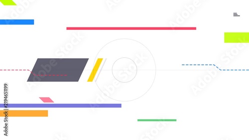 Dynamic geometric shapes motion graphics on white background