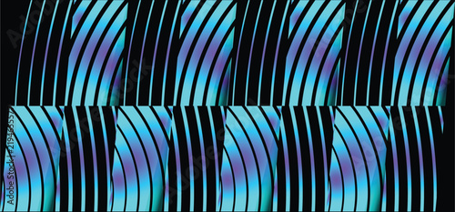 Neon Blue Abstract Wavy Line Pattern Background Sound Wave Texture