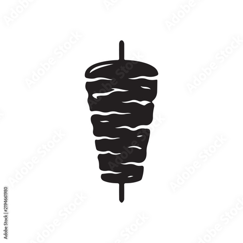Doner kebab meat silhouette icon vector flat design