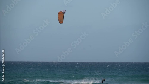 kite surfing in the sea - 4k