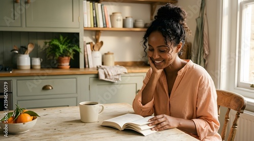 Professional woman working or posing in a modern setting uniquely produced