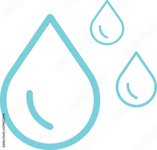 Set of Water Drops Vector Illustrations 