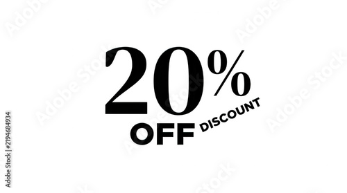 20% off discount sign isolated on transparent background