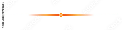Gradient orange sphere line divider isolated on transparent background
