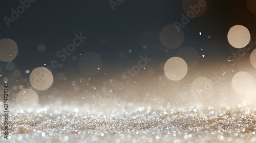 Delicate Champagne Gold Bokeh Background with Soft Glitter