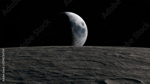 Concept illustration of planetary motion in space, Space Science Popularization Illustrations