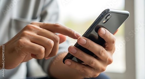 Person Tapping Phone Screen