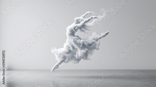 Dreamlike clouds gracefully dancing in a serene minimalist landscape