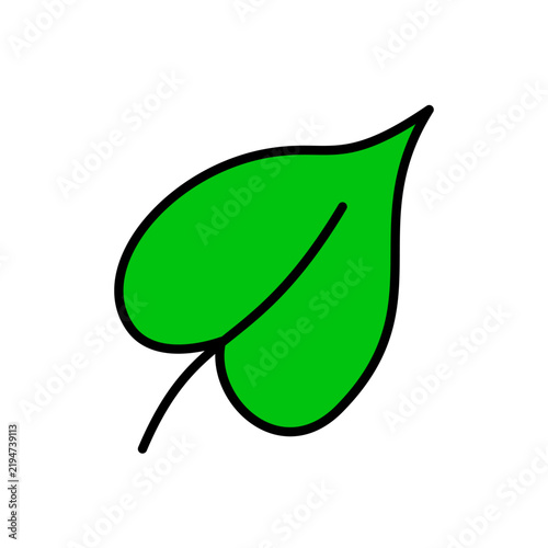 Green Leaf Botanical Illustration with a Fresh Minimal Nature-Inspired Design