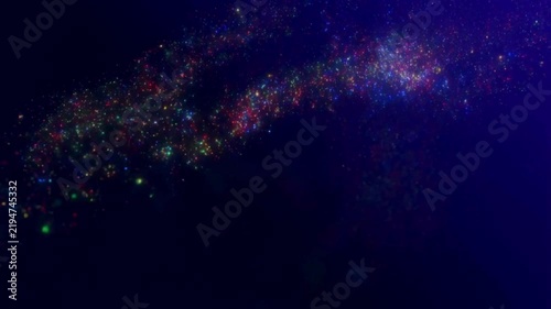 Star rain. Abstract motion background shining colorful particles. Shimmering Glittering Particles With Bokeh. New year and Christmas 2026, 2027 background
