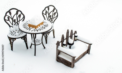 Snow scene with a quaint atmosphere