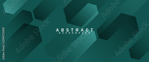 Abstract dark green teal background with dynamic geometric diagonal shapes, modern overlapping vector design for presentation