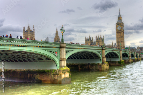UK, England, London, Westminster Bridge and the Big Ben