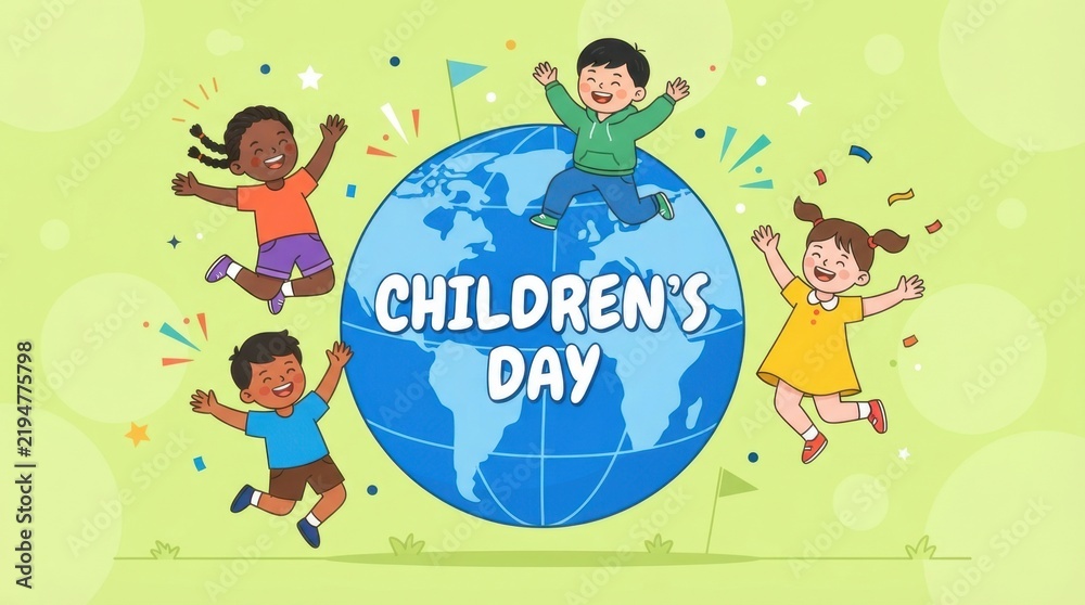 Fototapeta premium Happy Children's Day Illustration