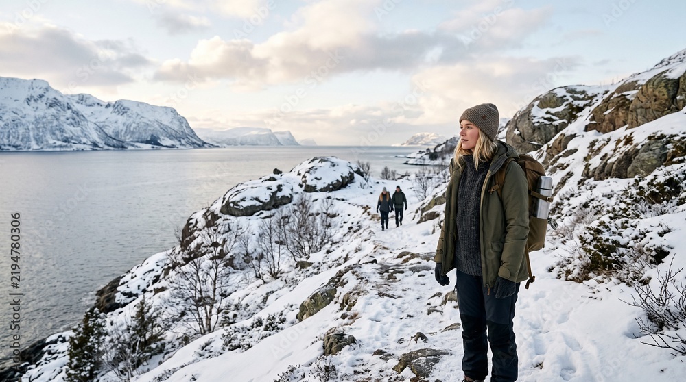 Obraz premium Norwegian winter outing as a shared Christmas gift