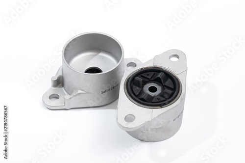 Rear strut mounts for car shock absorber isolated on white background.