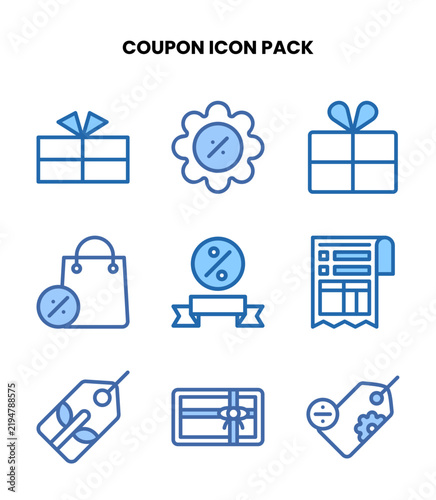 Coupon Two Colour Bundle Icons Pack
