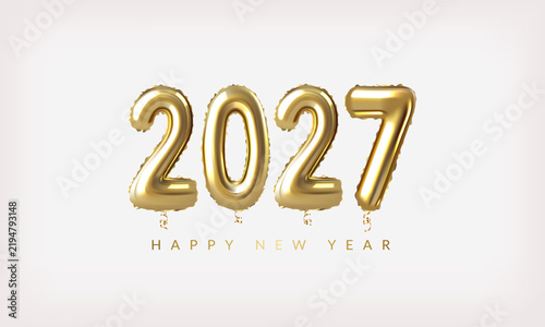 Christmas and New Year background with number 2027	