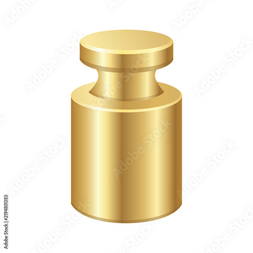 Foto Golden calibration weight. vector illustration